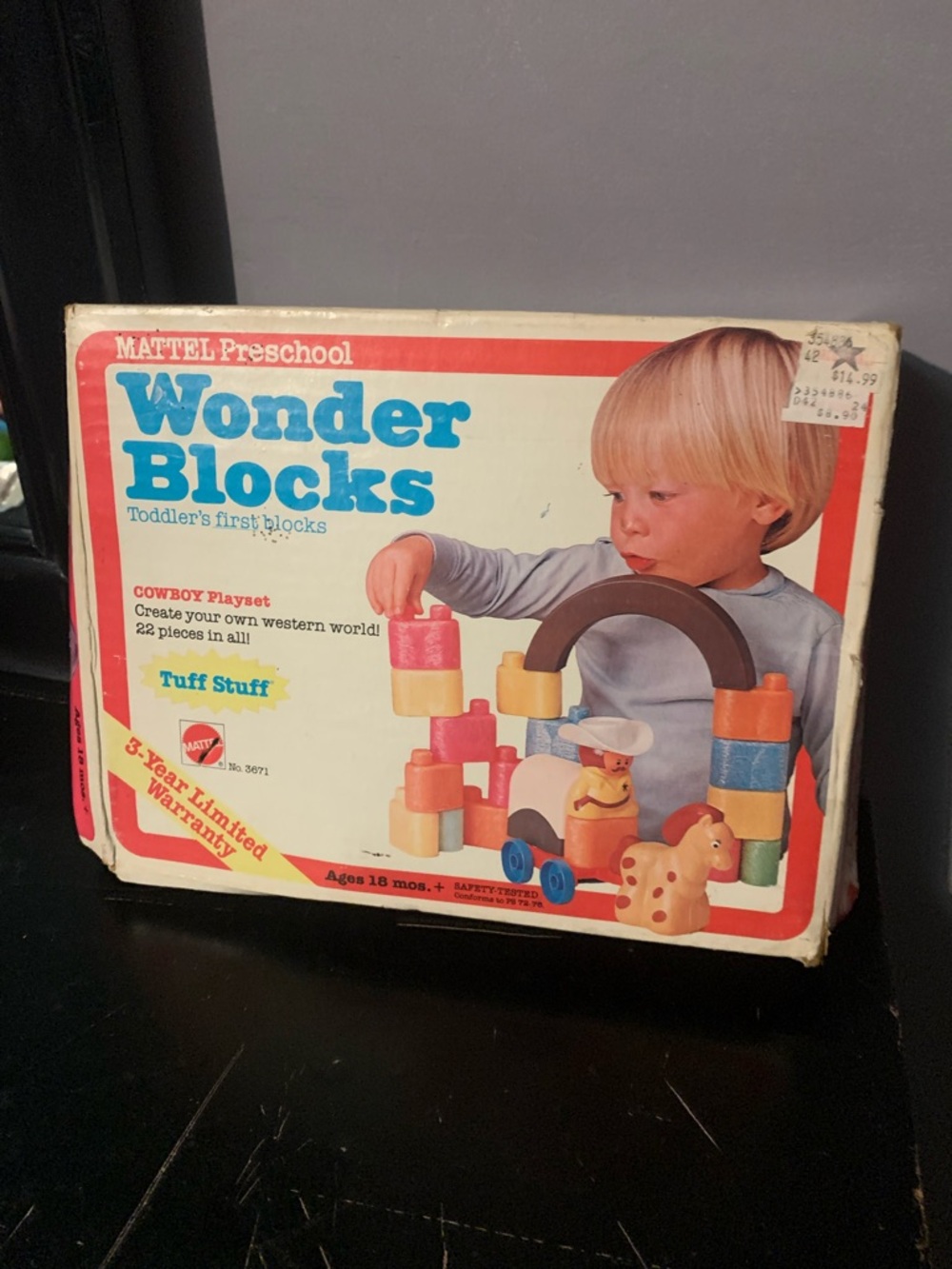 1979 Vintage Mattel Preschool Tuff Stuff Wonder Blocks Master Cowboy Set